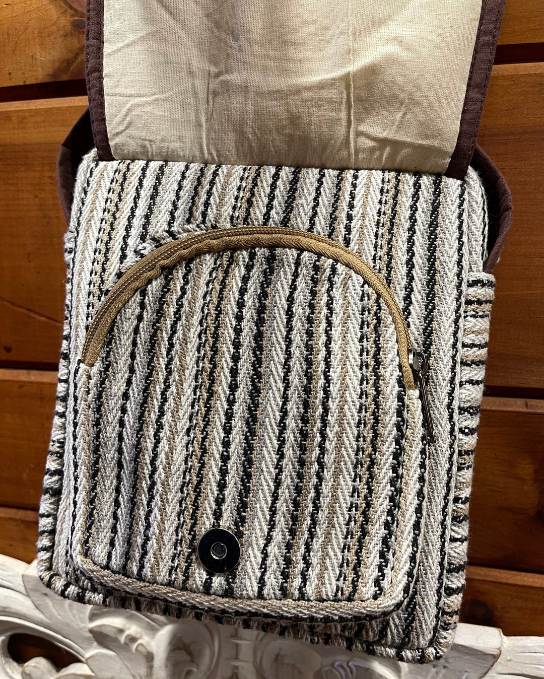 Woven Cotton Crossbody Bag