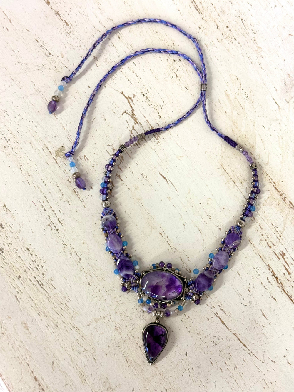 Amethyst Necklace - Floating Lotus