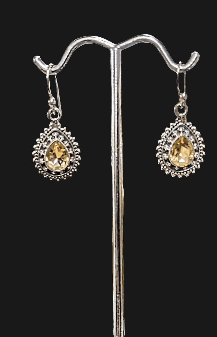 Beautifully Faceted Citrine Earrings - Floating Lotus