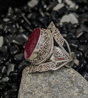 Brilliantly Designed Ruby Ring - Floating Lotus