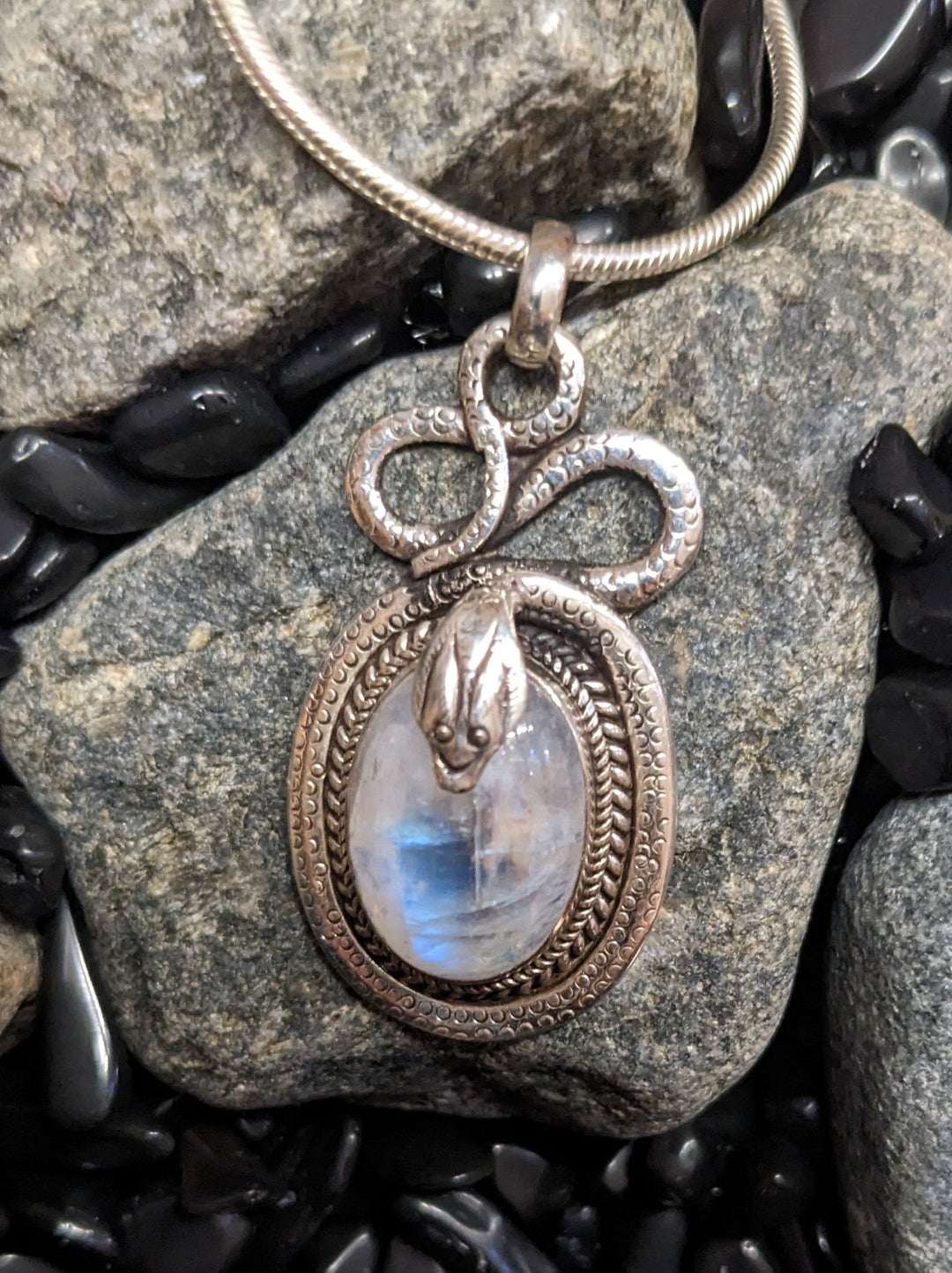 Captivating Moonstone Pendant - Floating Lotus