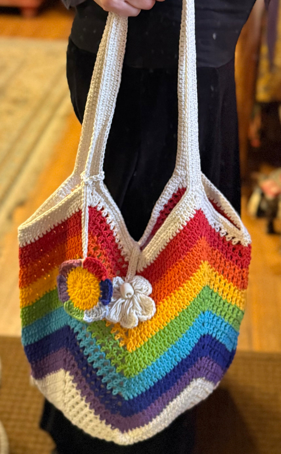 Crochet Tote Bag - Floating Lotus