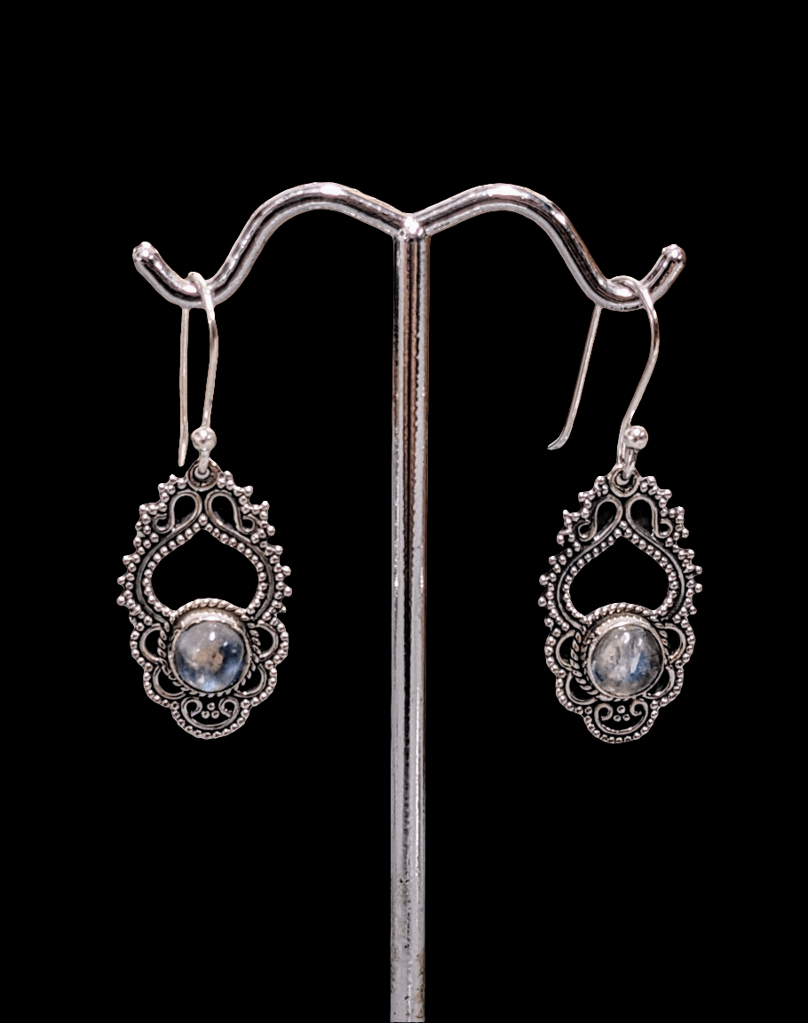 Dangly Labradorite Earrings - Floating Lotus