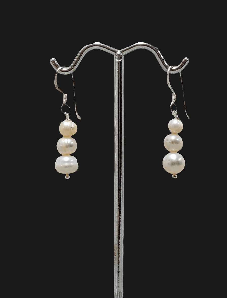 Elegant Pearl Earrings - Floating Lotus