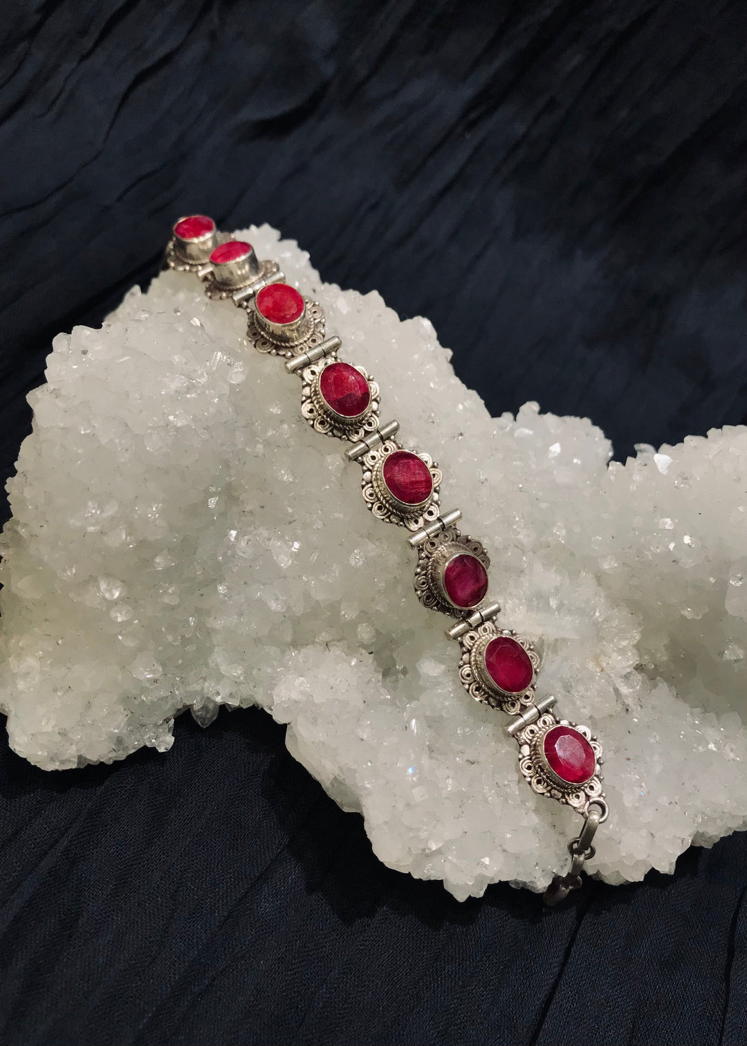 Flowers of The Heart Ruby Bracelet - Floating Lotus