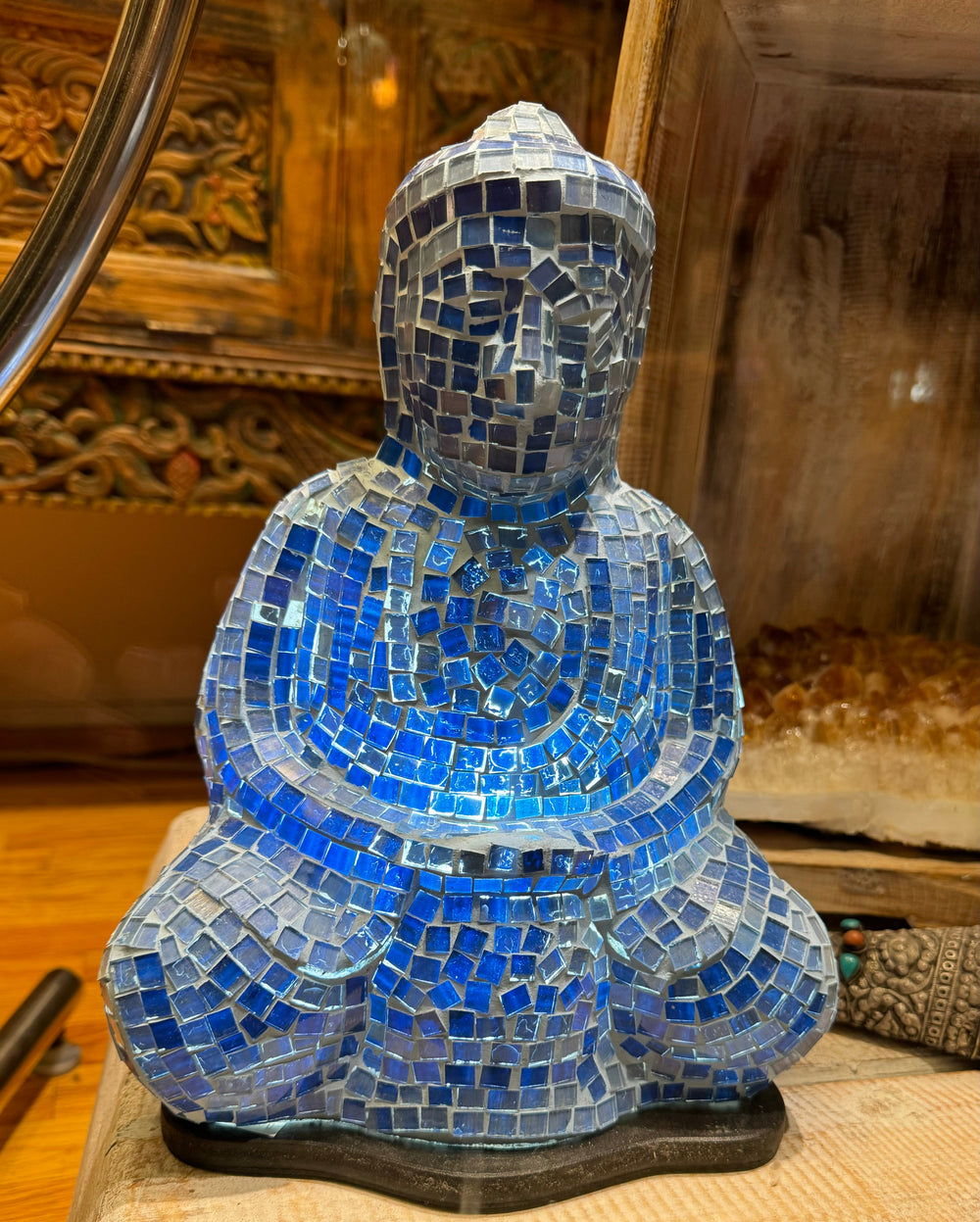 Glass Mosaic Buddha - Floating Lotus