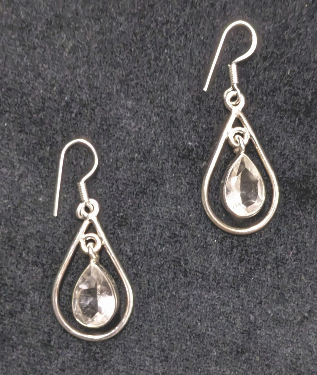 Himalayan Quartz Crystal Earrings - Floating Lotus