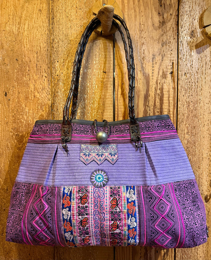 Hmong Textile Handbag - Floating Lotus