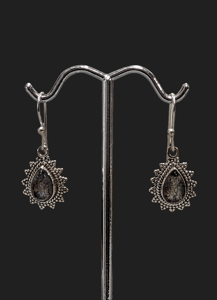 Lovely Labradorite Drop Earrings - Floating Lotus