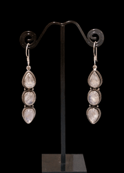 Lovely Luminous Moonstone Drop Earrings - Floating Lotus