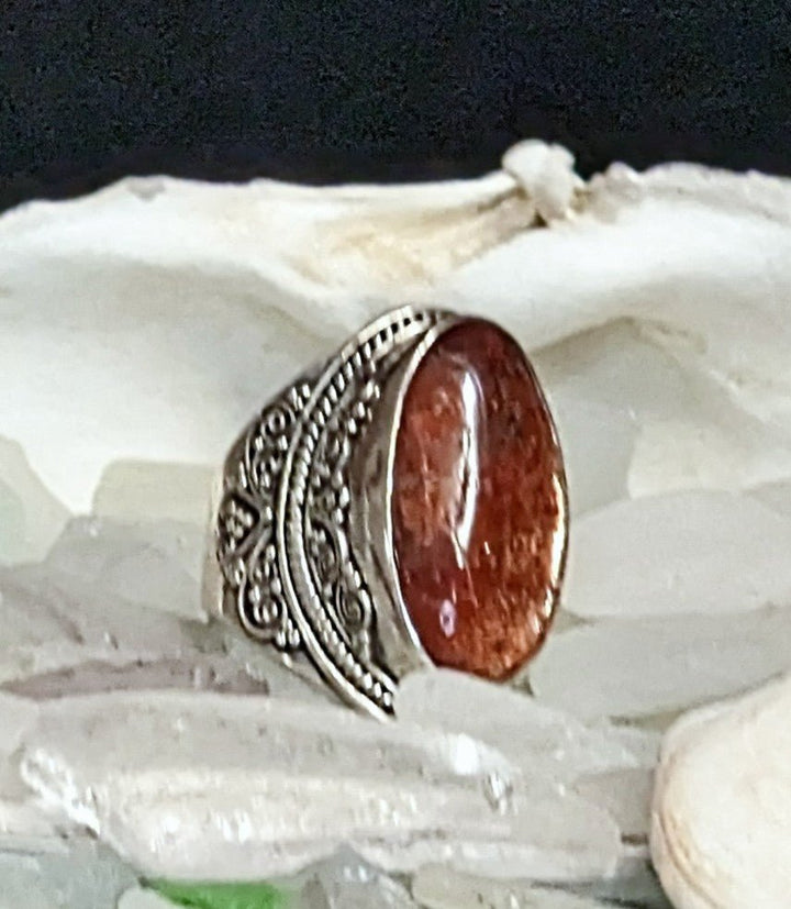 Mesmerizing Sunstone Joy Ring - Floating Lotus