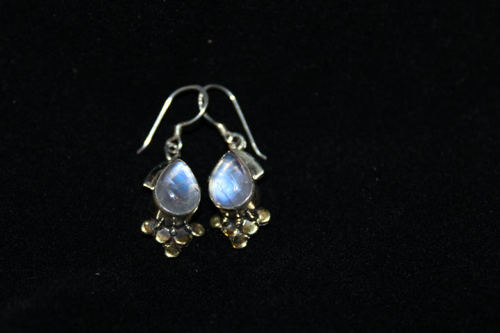 Moonstone Earrings - Floating Lotus