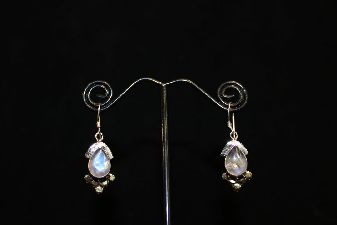 Moonstone Earrings - Floating Lotus