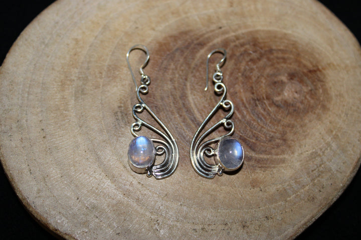 Moonstone Earrings - Floating Lotus