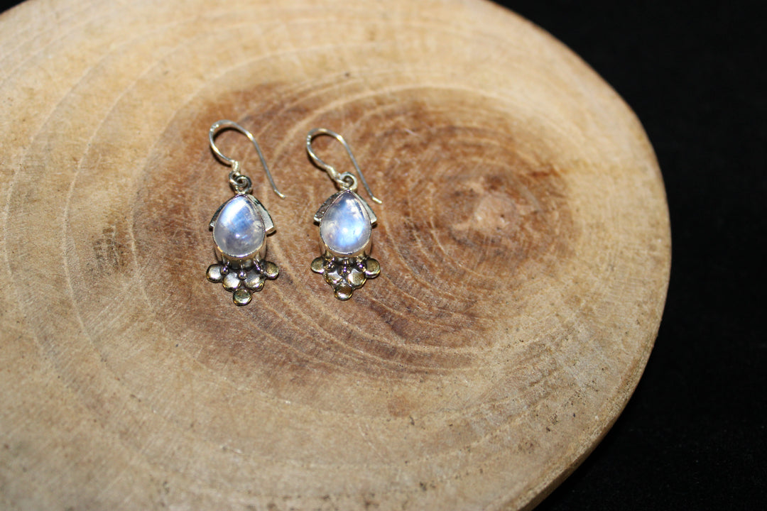 Moonstone Earrings - Floating Lotus