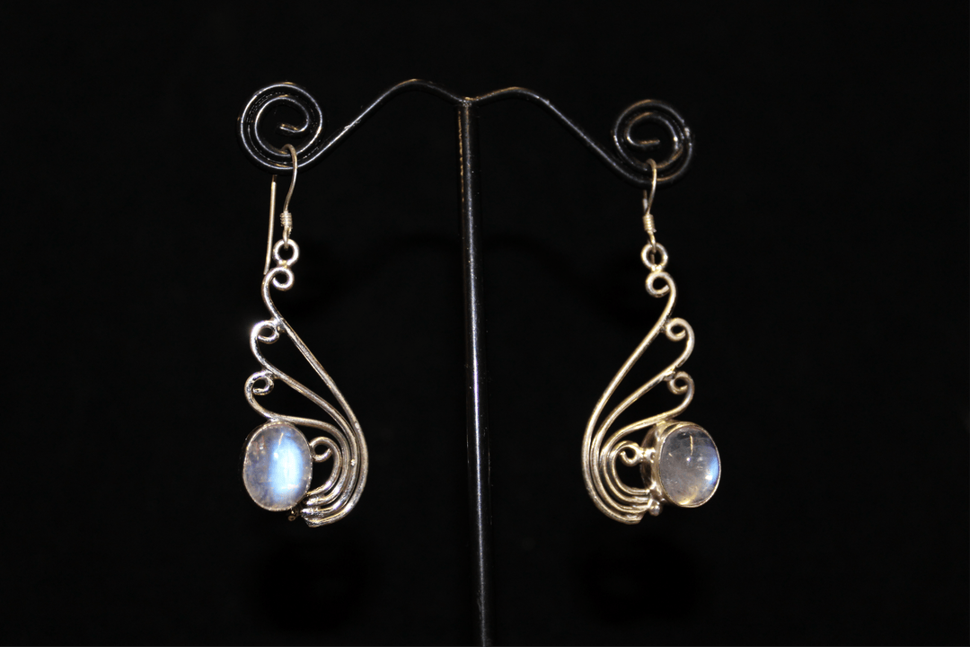 Moonstone Earrings - Floating Lotus