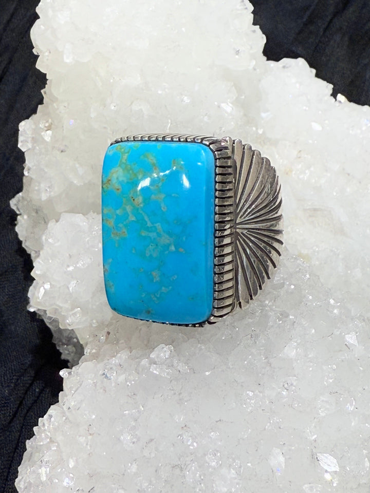 Navajo Kingman Turquoise Ring - Floating Lotus