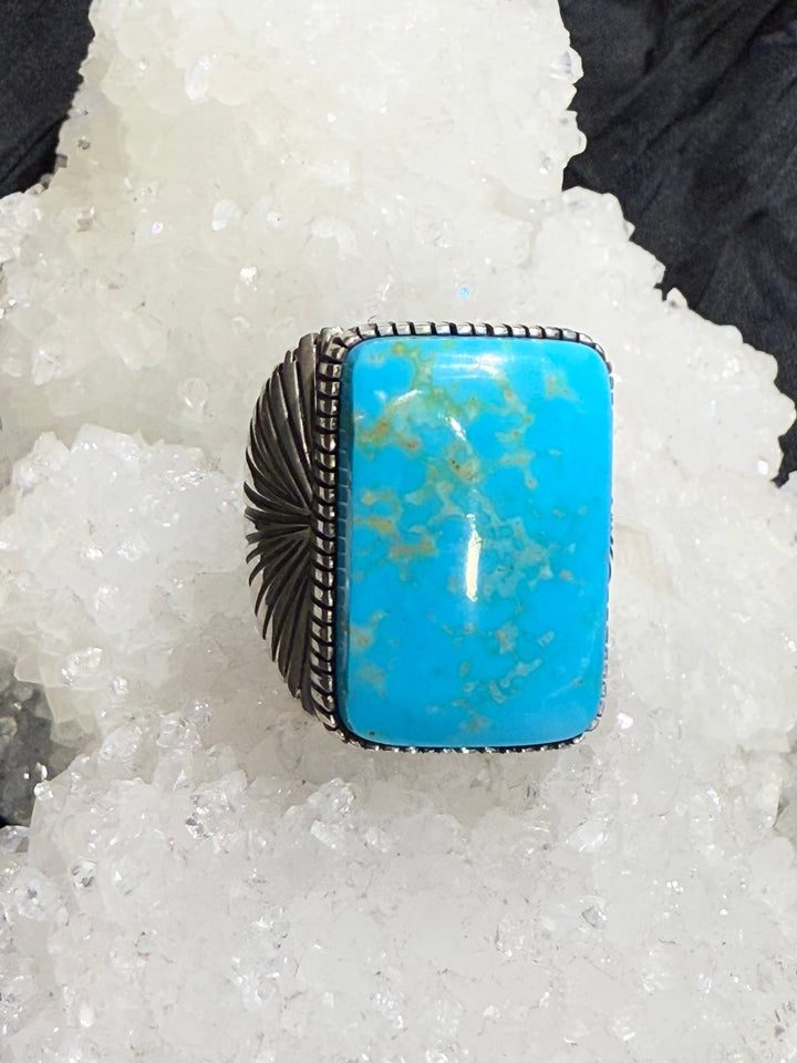 Navajo Kingman Turquoise Ring - Floating Lotus