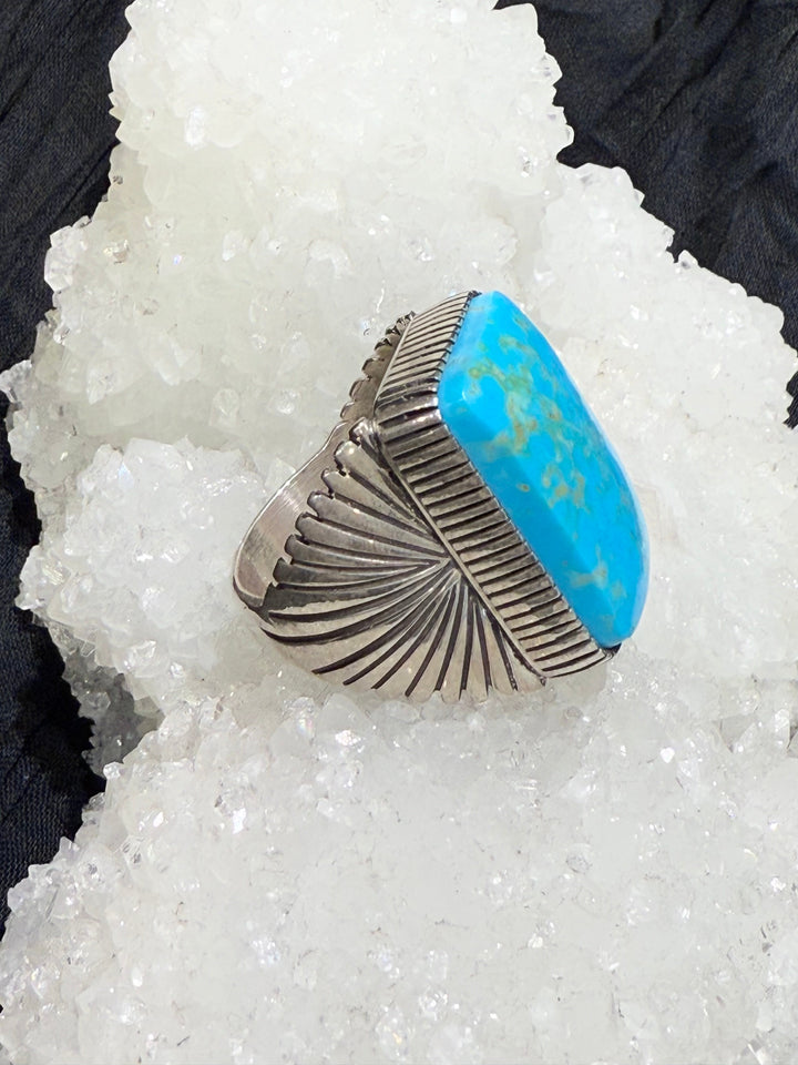 Navajo Kingman Turquoise Ring - Floating Lotus