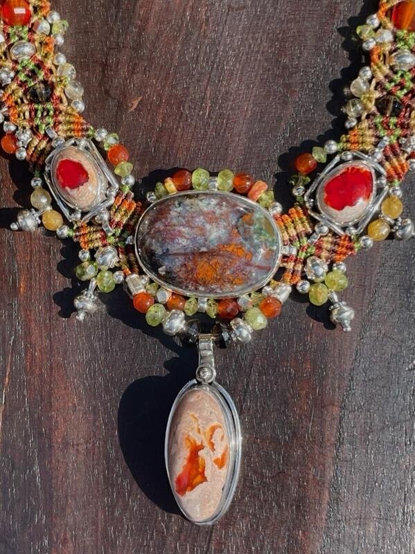 Rainforest Jasper Necklace - Floating Lotus