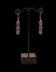 Sparkling Amethyst Drop Earrings - Floating Lotus