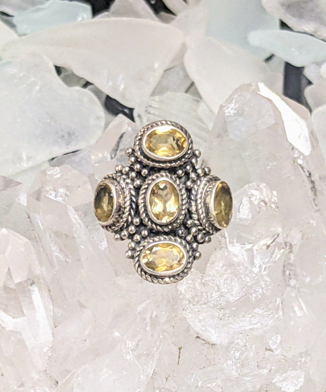 Stunning Citrine Ring - Floating Lotus