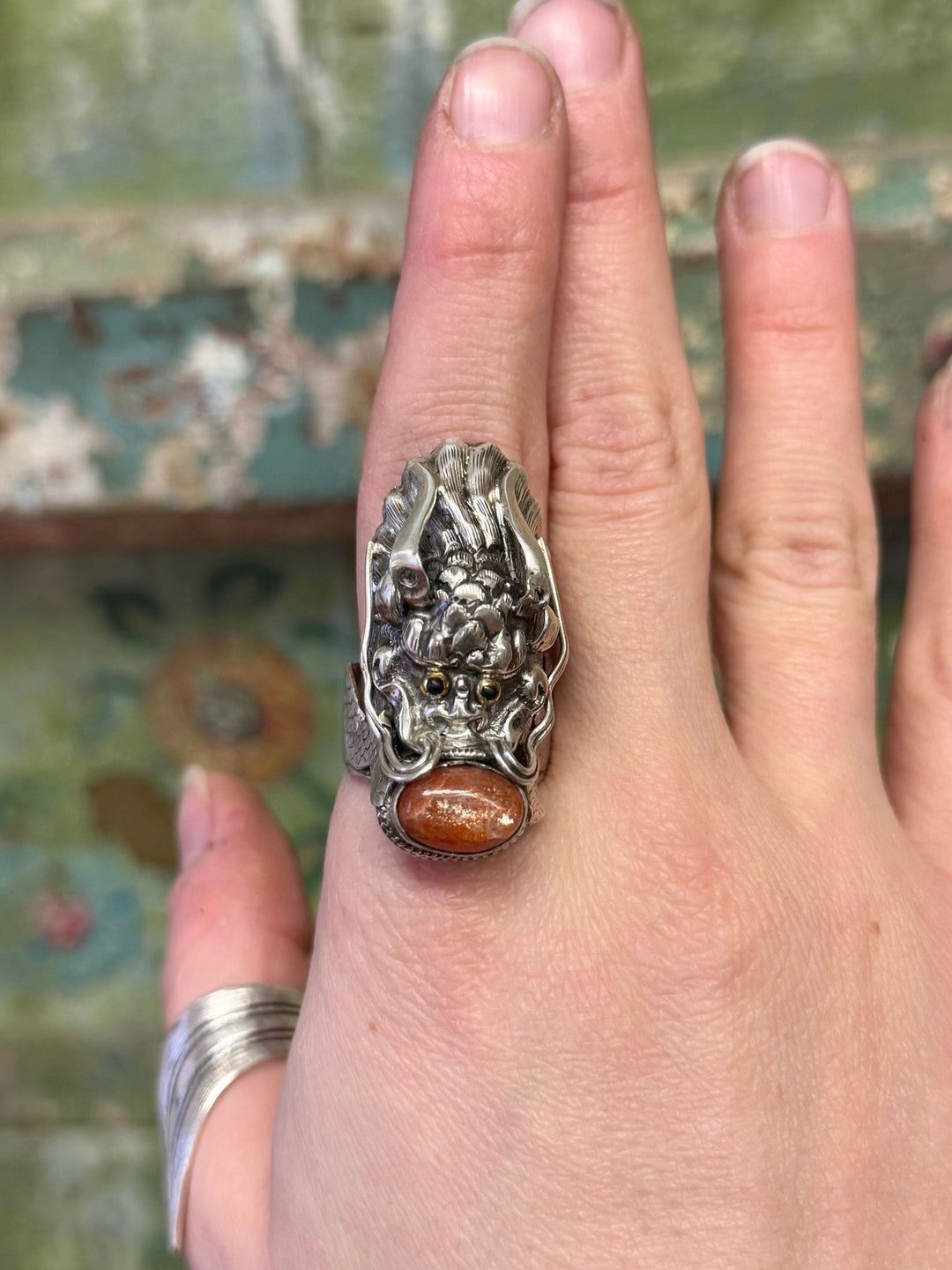 Sunstone Dragon Ring - Floating Lotus