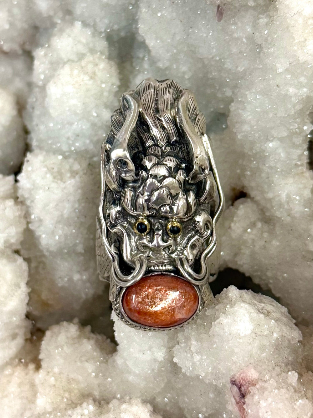 Sunstone Dragon Ring - Floating Lotus