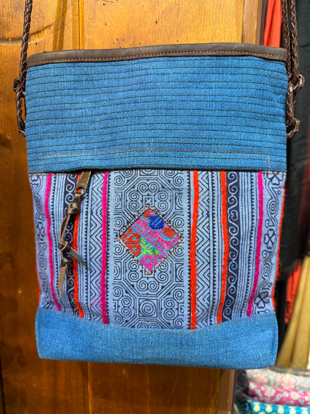 Thai Hilltribe Patch Handbag - Floating Lotus