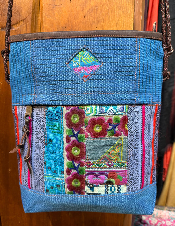 Thai Hilltribe Patch Handbag - Floating Lotus