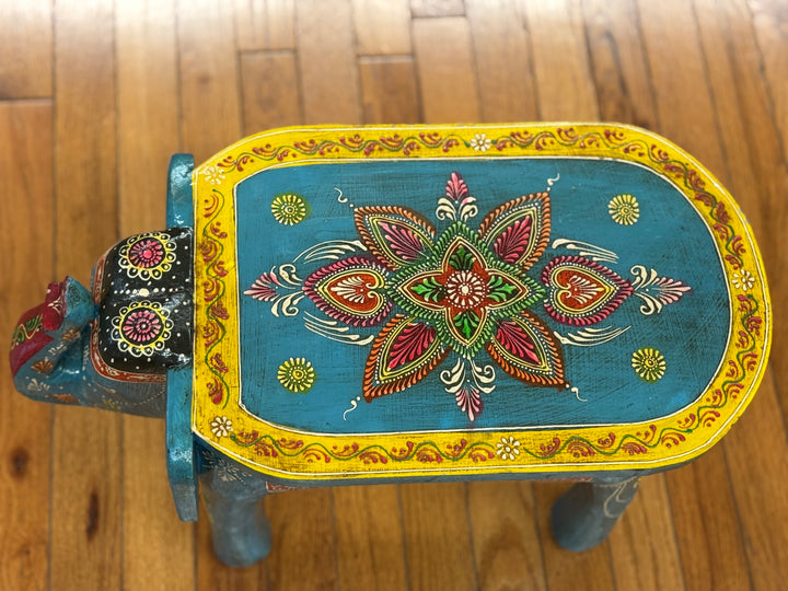 Wooden Elephant Bench - Floating Lotus