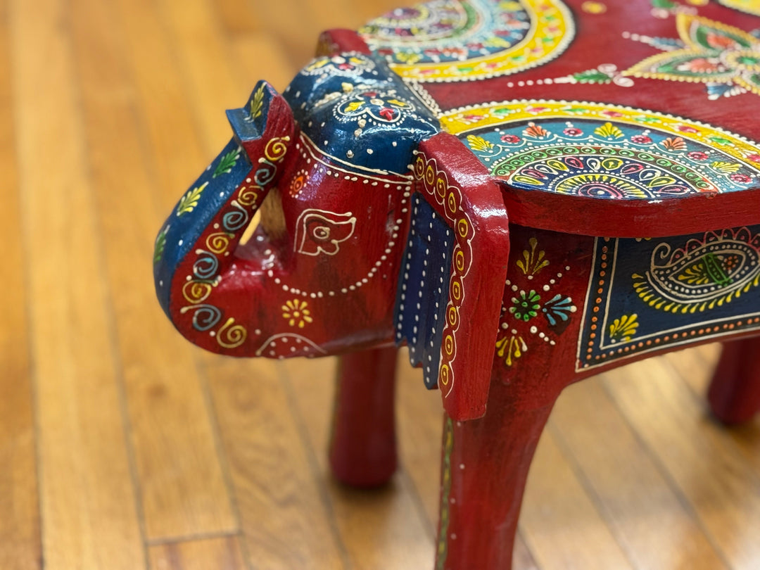 Wooden Elephant Bench - Floating Lotus