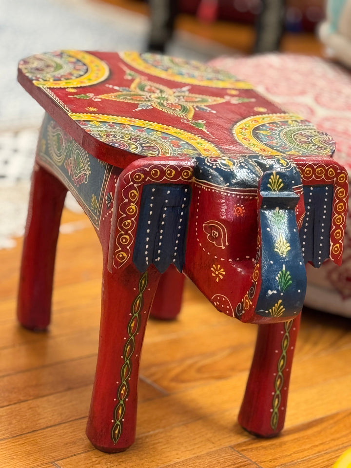 Wooden Elephant Bench - Floating Lotus