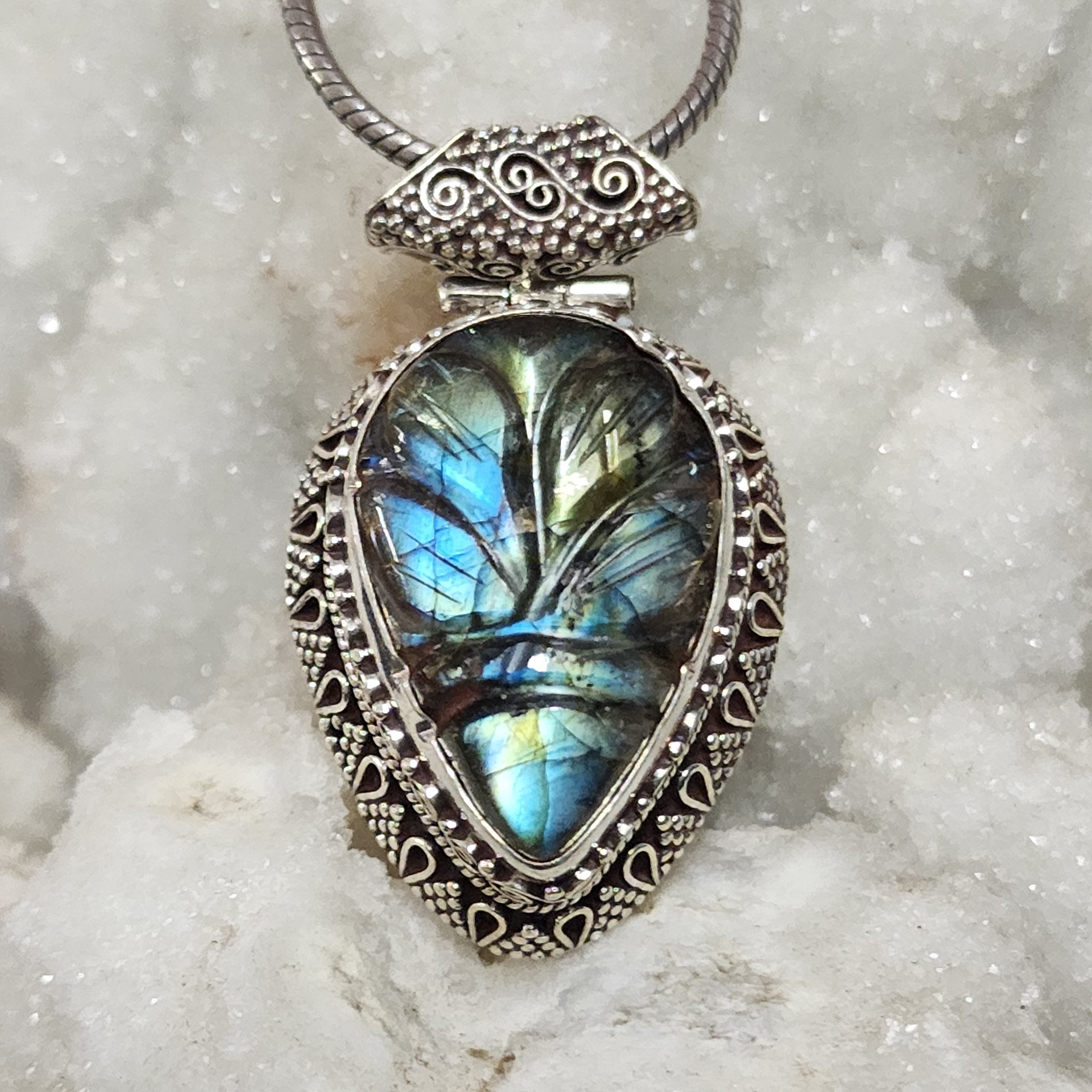 Rise-Up Pendant- cheapest Labradorite Pendant - Labradorite Necklace - Firey Labradorite Pendant