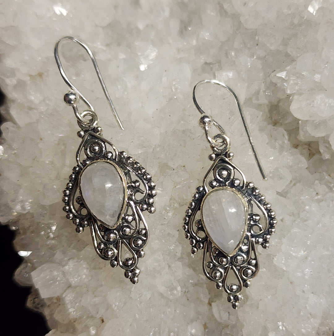 Elegant Drop Moonstone Earrings