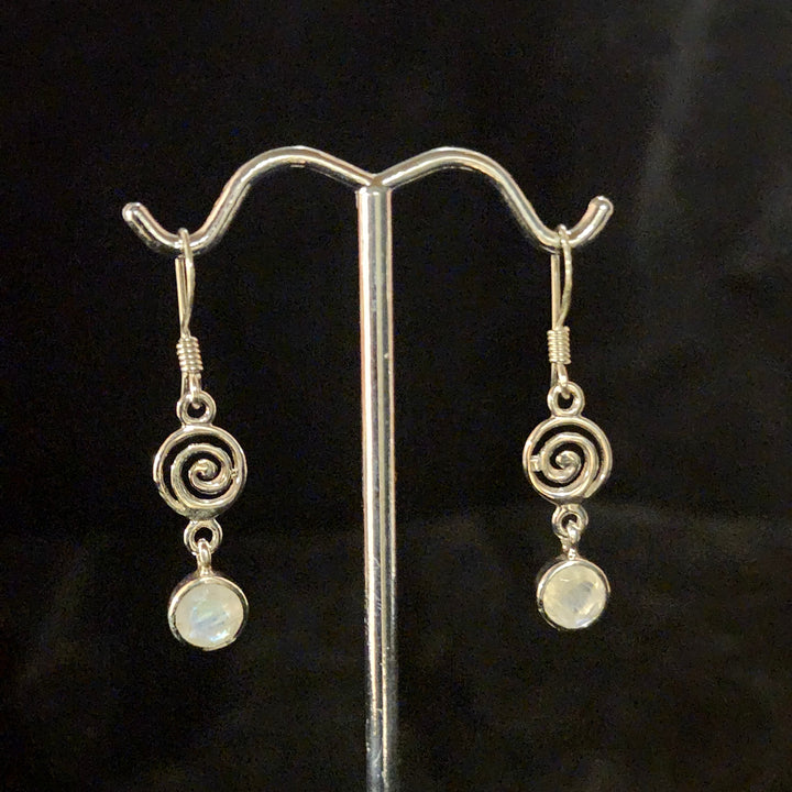 Moonstone Scroll Earrings