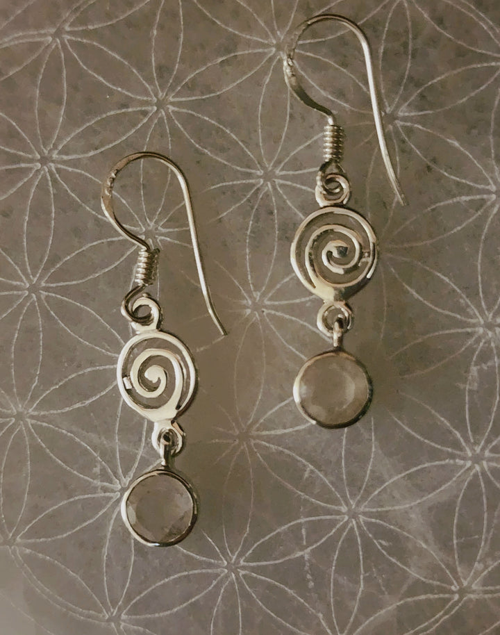 Moonstone Scroll Earrings