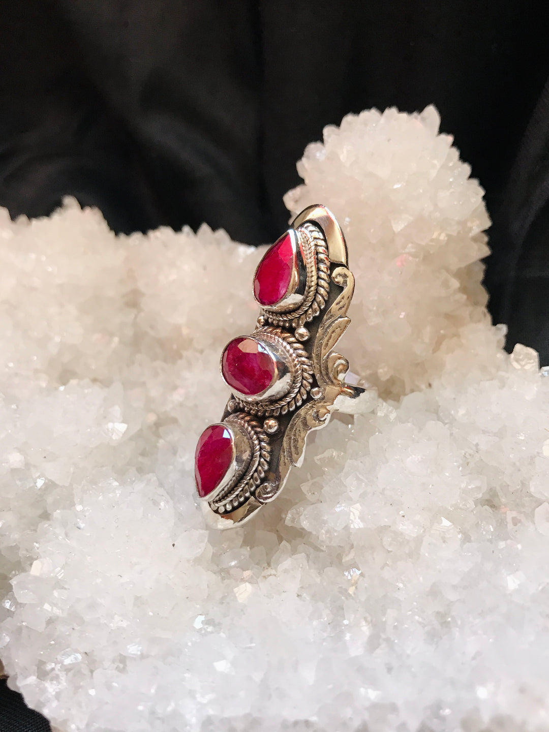 Three of Hearts Ruby Ring