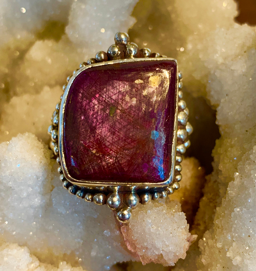 Antique Ruby Ring - Floating Lotus