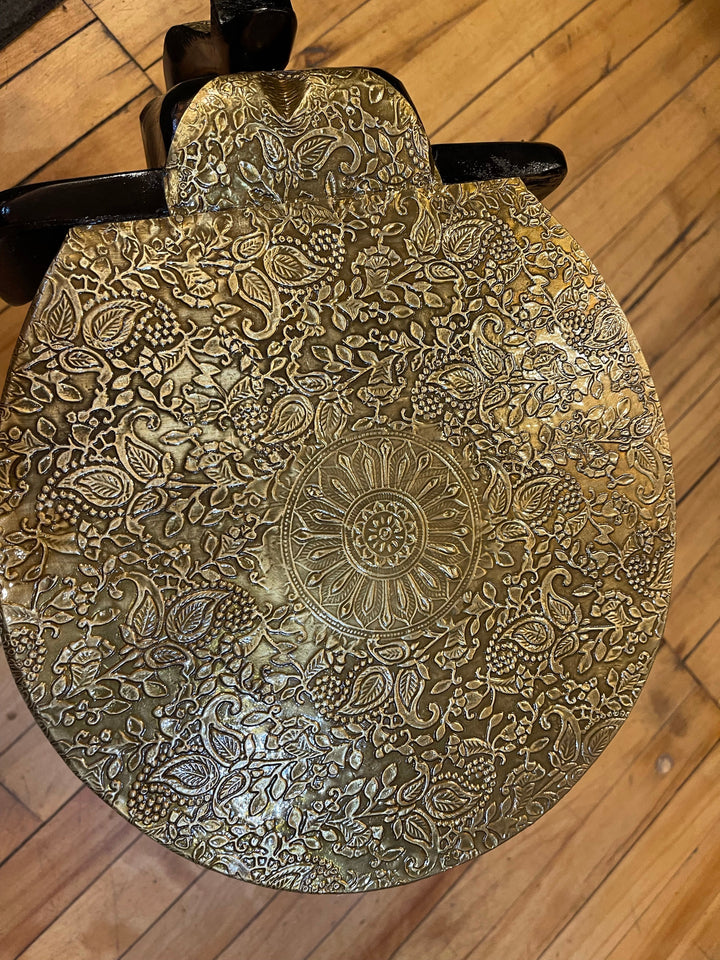 Brass Elephant Stool - Floating Lotus