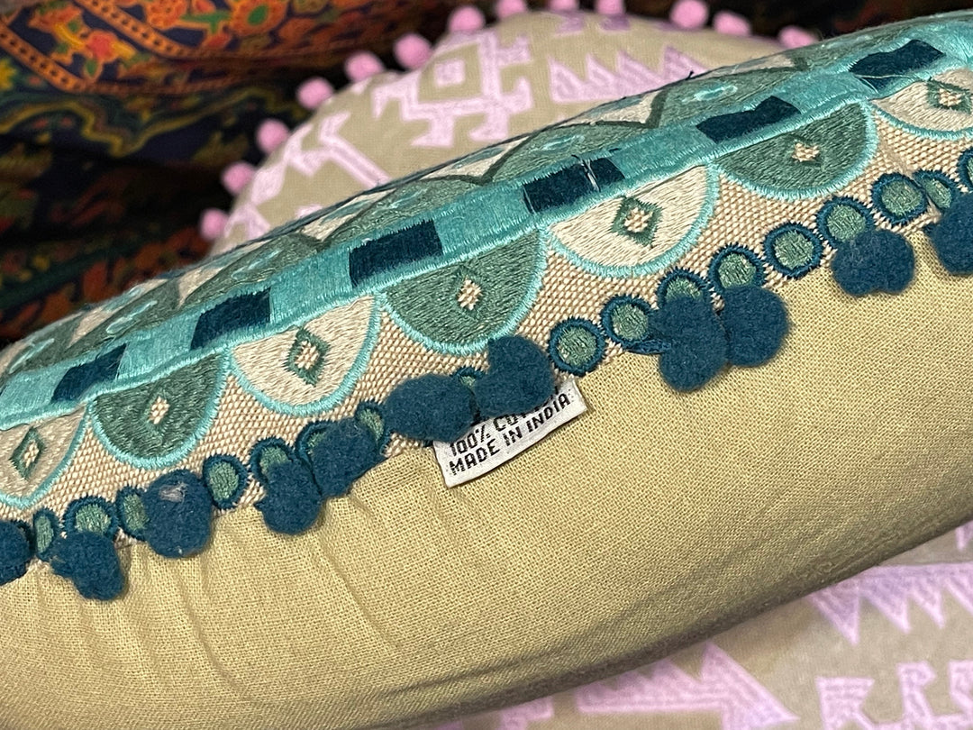 Embroidered Meditation Cushion - Floating Lotus