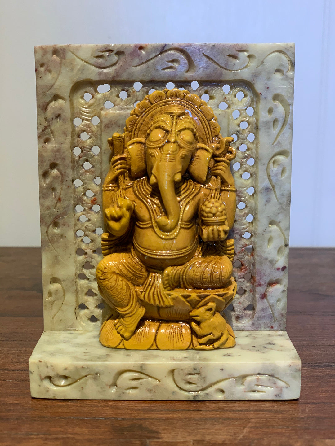 Ceramic Ganesh or Buddha Statue on Marble