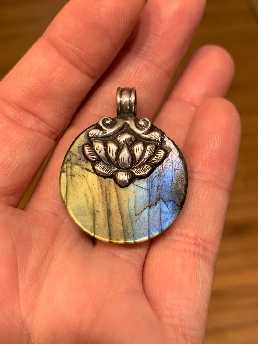 Labradorite Lotus Pendant