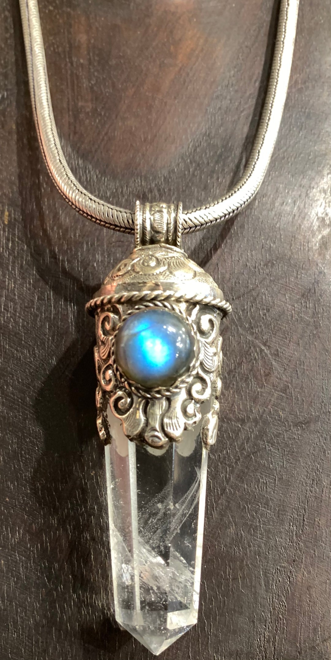 Master Healer Quartz Pendant with Labradorite