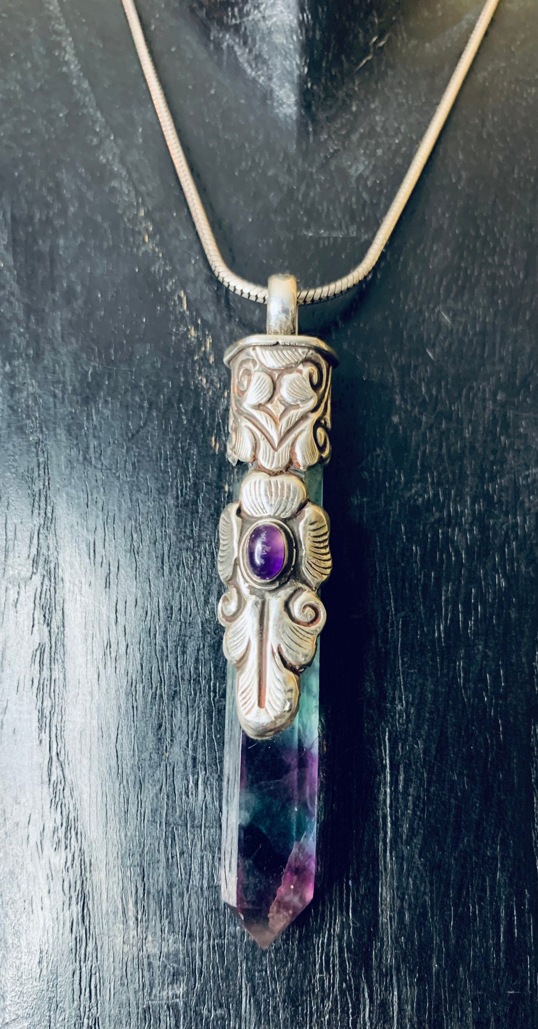 Rainbow Fluorite Transformation Pendant