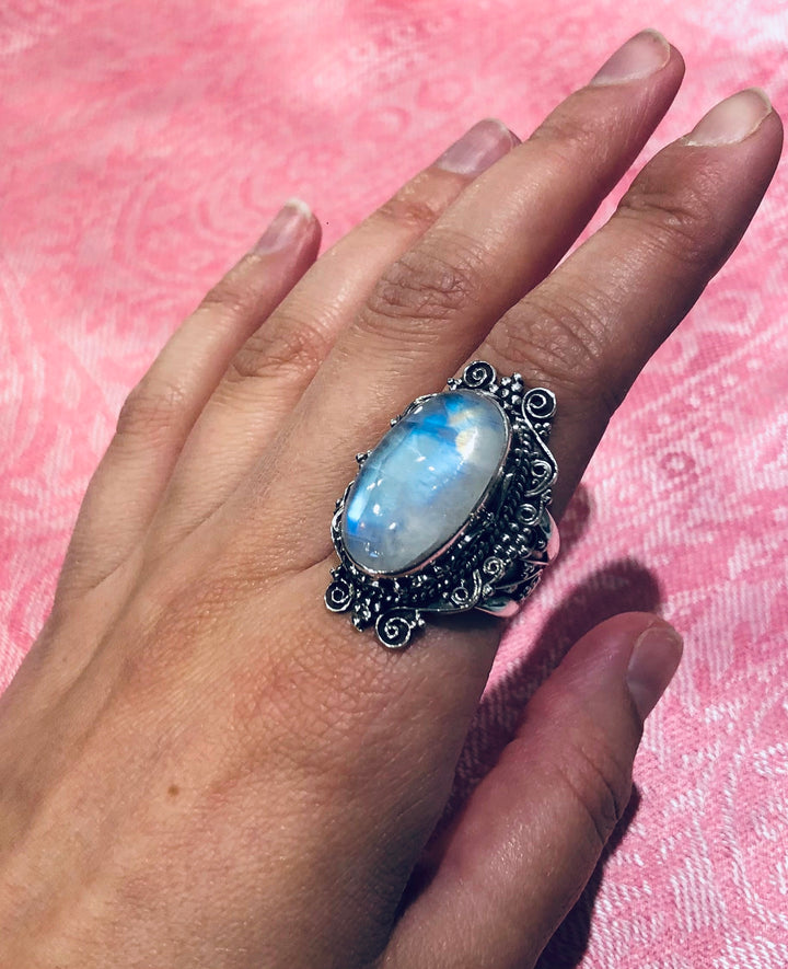 Luminous Moonstone Ring