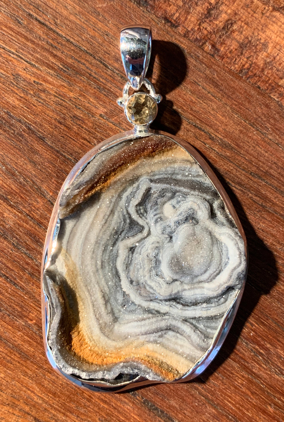 Celestial Rose Druzy Pendant - Floating Lotus