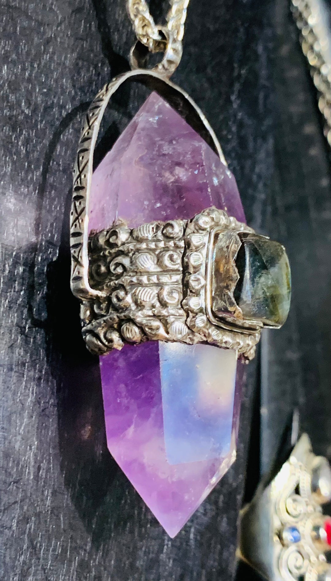 Amethyst and Purple Labradorite Pendant