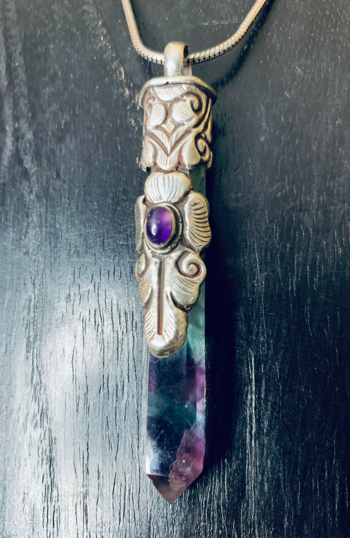 Rainbow Fluorite Transformation Pendant