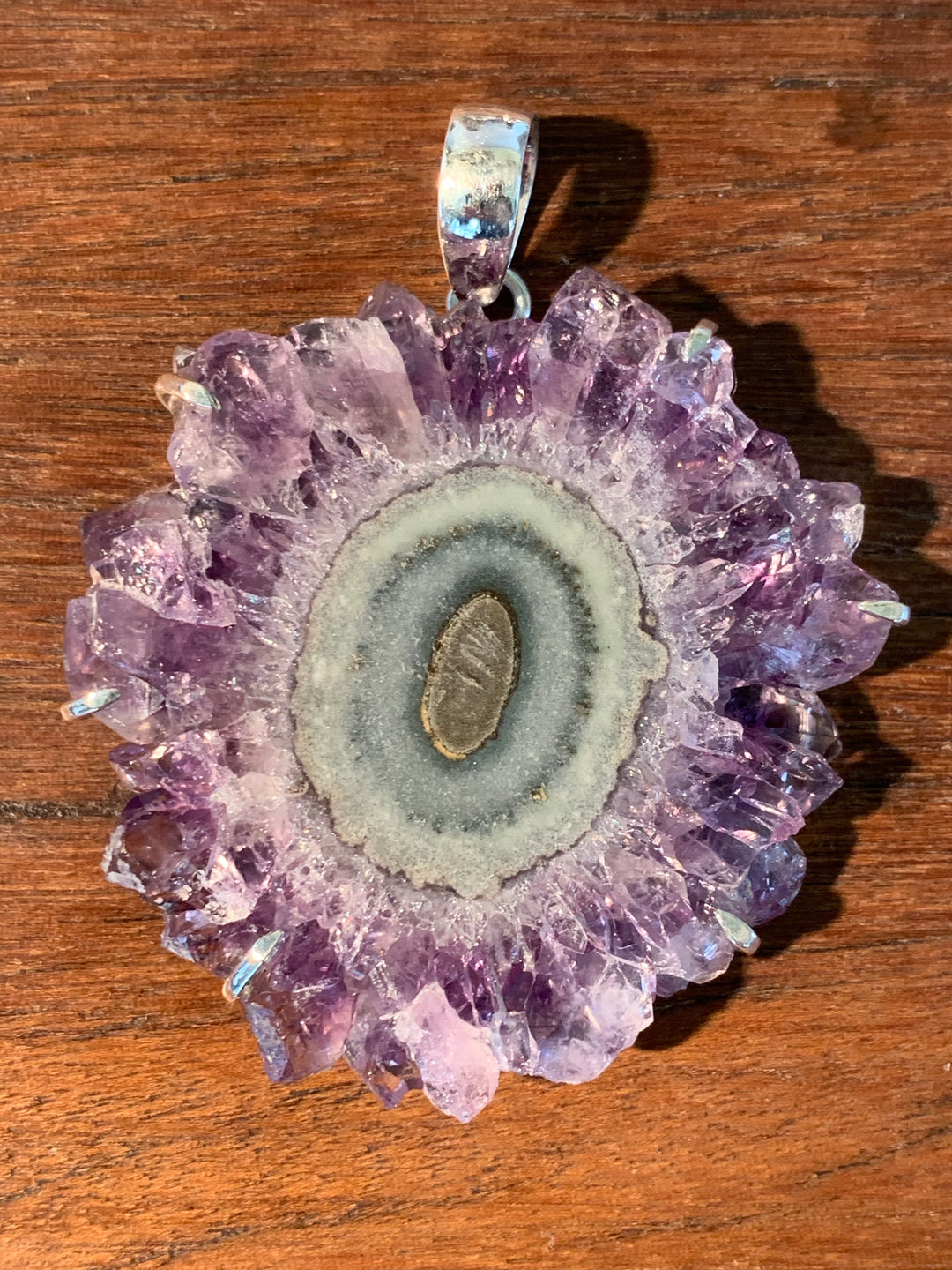 Amethyst Flower Pendant - Floating Lotus